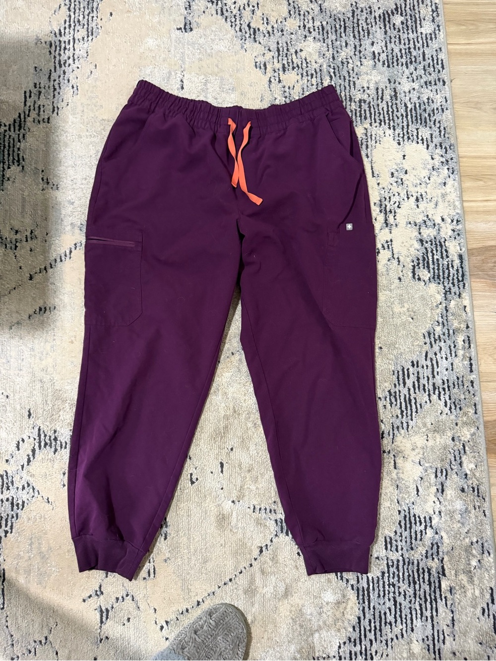 Figs Women's Plum Joggers with Orange Drawstring